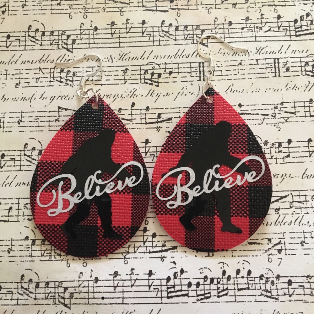 Big Foot Faux Leather Earrings